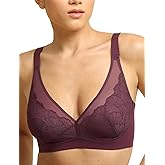 COMFELIE Wireless Lace Bras Seamless Everyday Bra Sexy Comfy Unlined Bralette