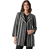 Kasper Womens Edge to Edge Notched Collar Coatigan