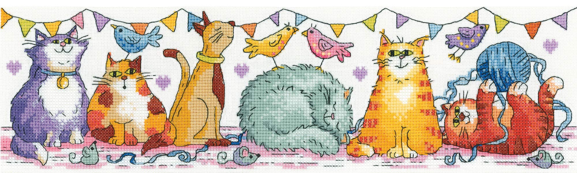 Heritage Crafts Cross Stitch Kit - Cat Show (Aida)