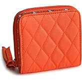 Vera Bradley Women's Premium Cotton Small Zip-Around Wallet, Peacoat, One Size