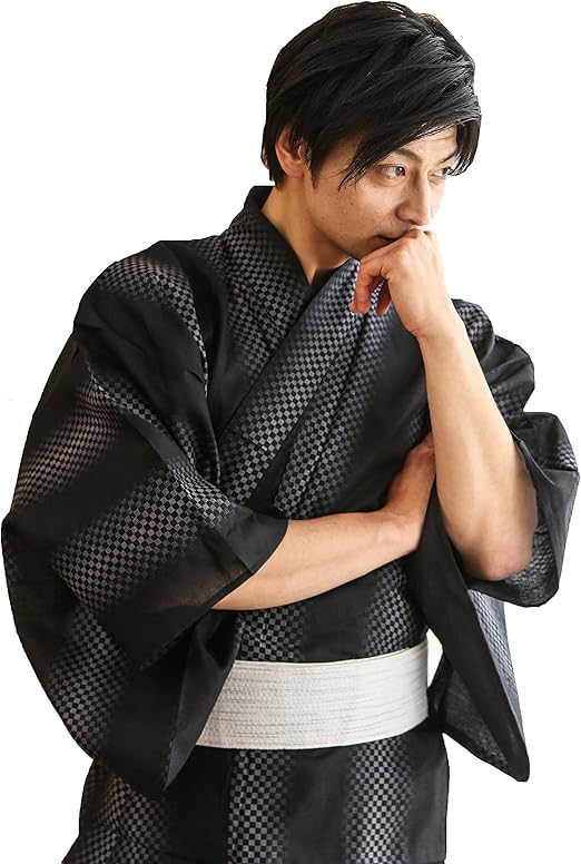 Amazon 男性 浴衣 セット メンズ 男 下駄 帯 3点セット 黒 茶 白 Ykt0141 2 M 縦縞 浴衣 通販