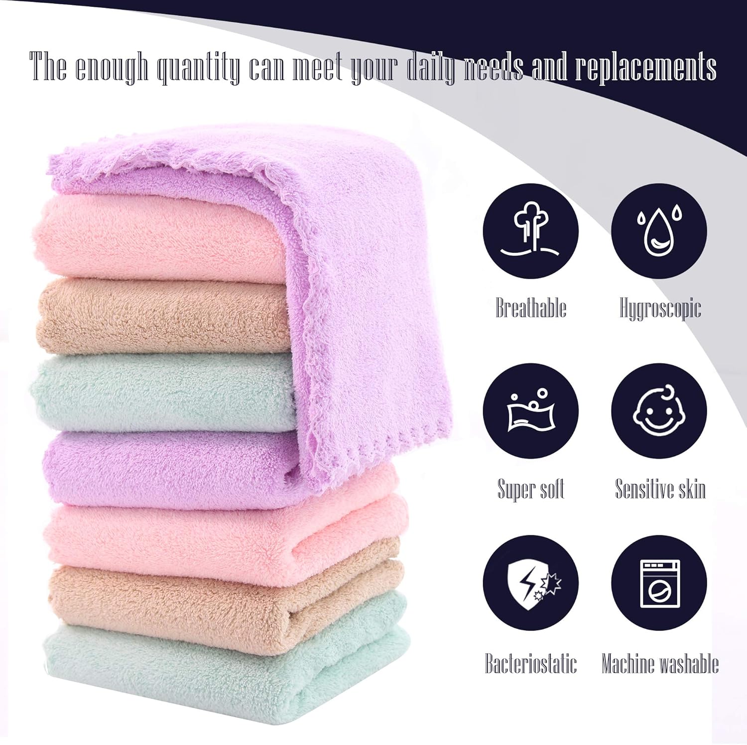 Super Soft Burp Cloths 8 Pack - Thick - Extra Absorbent - Perfect Size Large 20" by 10" - Light and Easy to Carry - Milk Spit Up Rags - Burpy Bib for Unisex, Boy, Girl - Multicolor: Baby