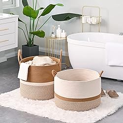 KAKAMAY Large Blanket Basket (20"x13"),Woven
