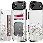 Goodon for iPhone Air Case Wallet - Flip Folio Leather Cover with Trendy Floral Design, 3 Card Slots & Kickstand Function, Stylish Protective Phone Case for iPhone 17 Air - Cute Tiny Flowers