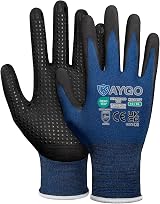 KAYGO KG19N Work Gloves MicroFoam Nitrile Grip Dots Navy XL