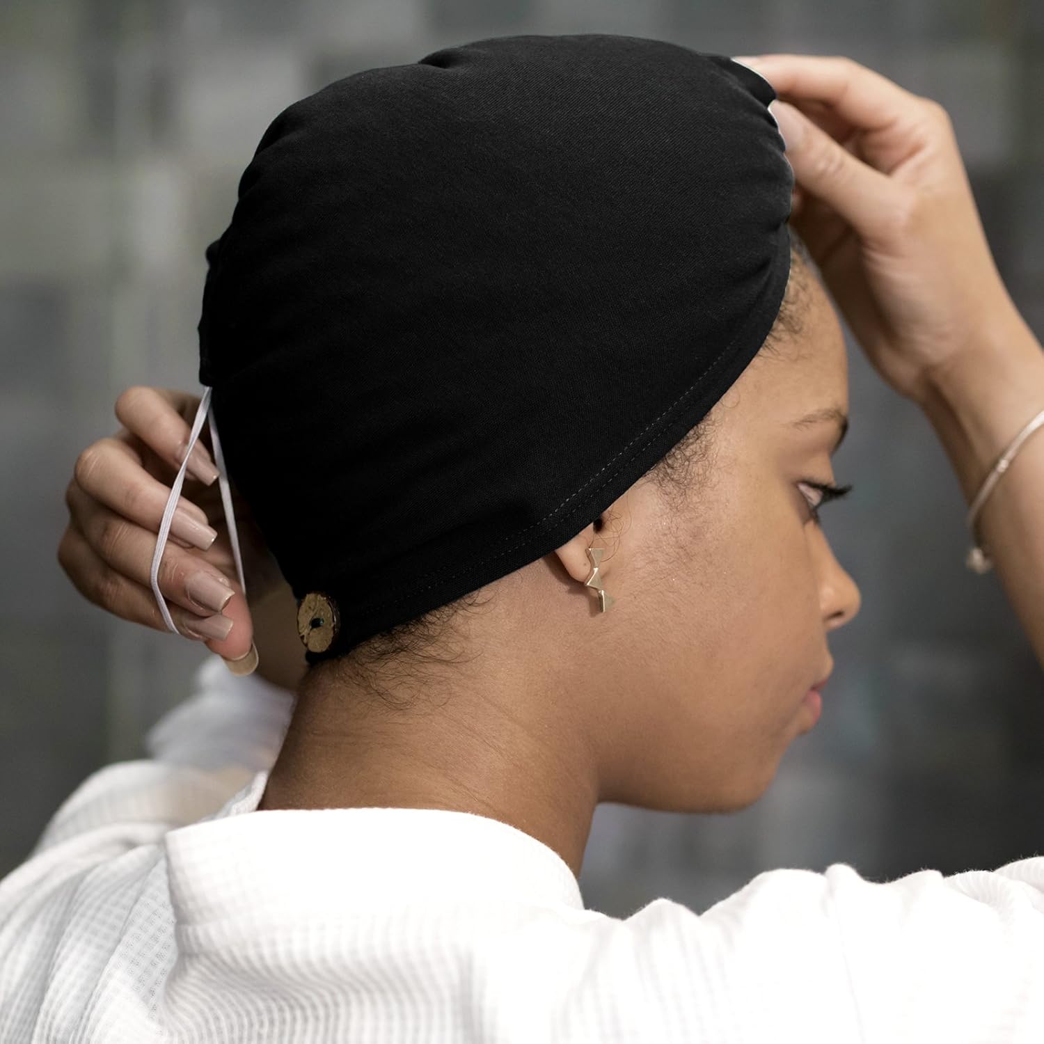 Breezy Tee TShirt Hair Towel Wrap (Black) Home & Kitchen