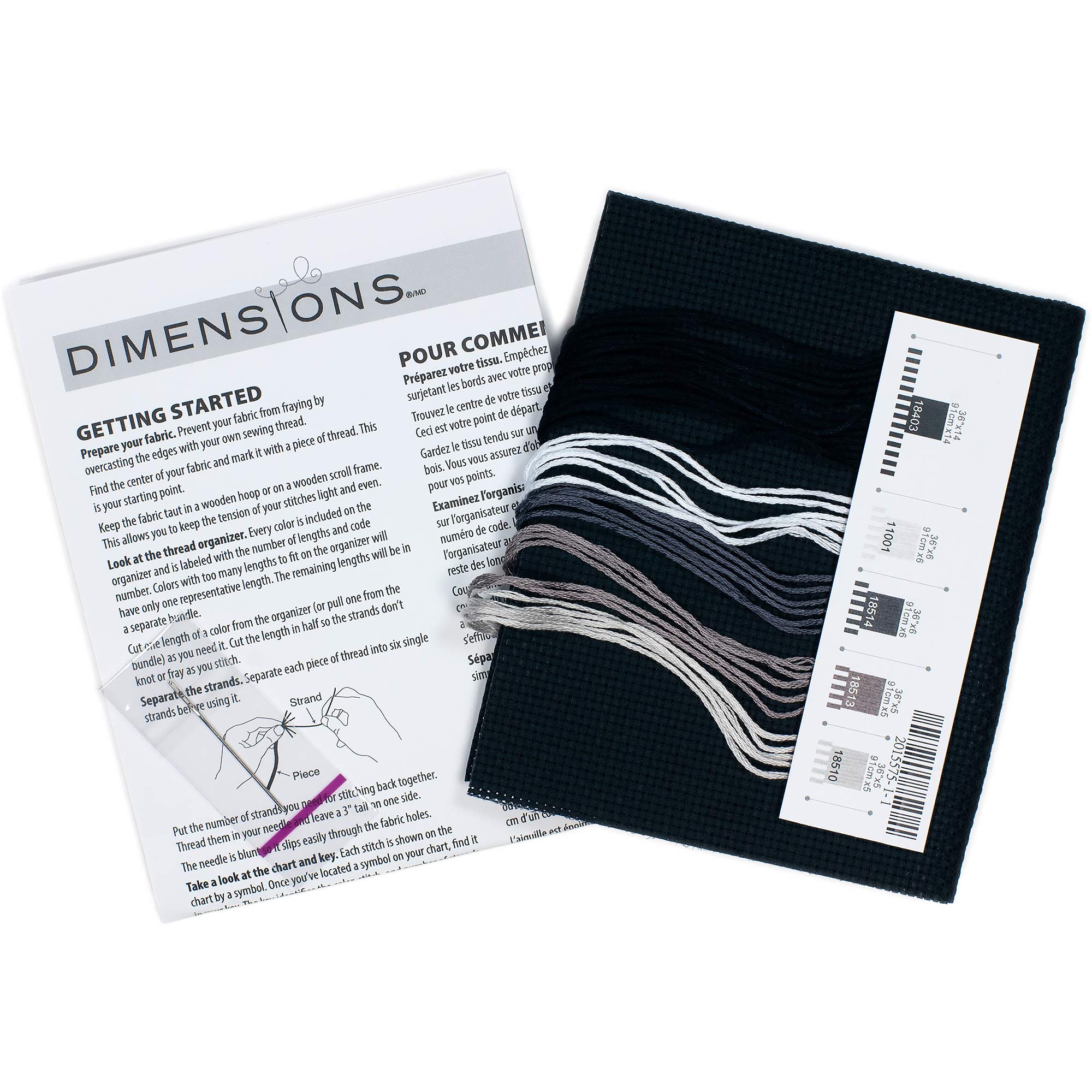 DIMENSIONS 70-65212 Black Moon Cat Counted Cross Stitch Kit, 14 Count Black Aida Cloth, 5'' x 7''