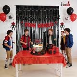 GREATRIL Black Tinsel Curtain Backdrop Pack of 2 1m x 2.5m Foil Fringe view 3