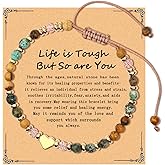 Gajfdns Natural Stone Bracelets Healing Bracelets for Women Get Well Soon Gifts Encouragement Inspirational Gifts for Women Friend Sister Christmas Birthday Present Get Well Present Spiritual Gift