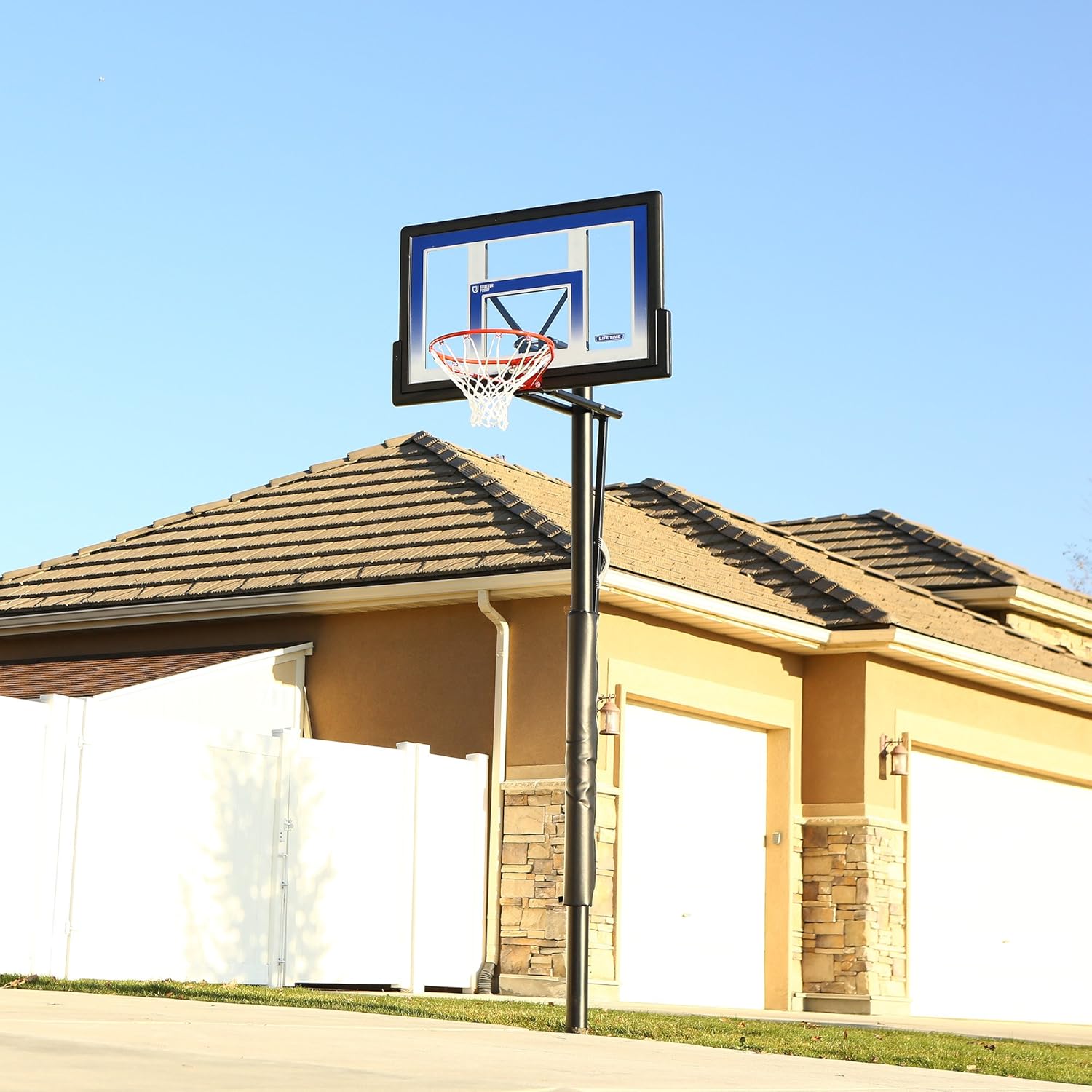 Lifetime 90020 Height Adjustable In Ground Basketball System, 48 Inch Shatterproof Backboard : Sports & Outdoors