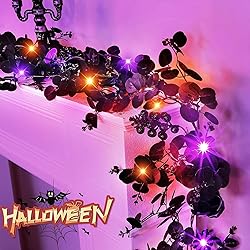 2 Pack 6 Ft Halloween Black Garland Maple Leaf