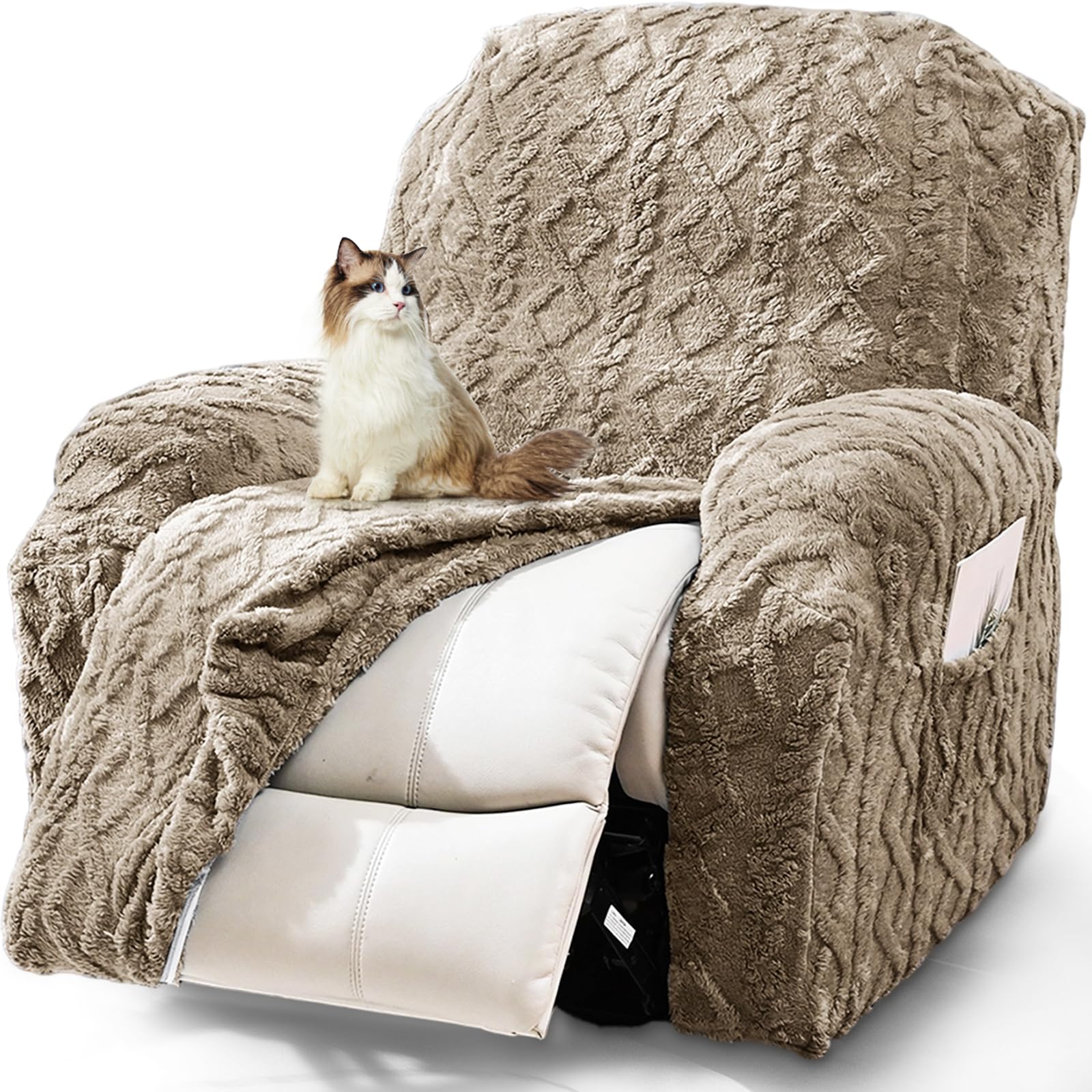 Photo 1 of ***MISSING PARTS***
JOKIVTOU Recliner Chair Covers 4-Pieces Reclining Chair Slipcovers with Pocket& Elastic Bottom, Soft Feel Fitted Lazy Boy Sofa Couch Cover Washable, Stretch Recliner Furniture Protector