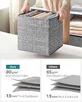 SONGMICS Storage Boxes Set of 6 33 cm Cube Boxes with Handles Heathered Grey view 6