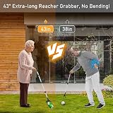YAUNGEL 43 Inch Litter Picker Grabber Magnet 360° Jaws Foldable Green view 4
