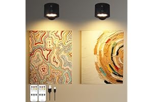 ARIXINKS 2-Pack Wall Picture Light Spotlight Battery Operated,Remote Painting Light for Art, Wall Sconces Magnetic Rotatable Wall Art Light with 3CCT,Accent Down Light for Pictures Bedside Wall Lamps