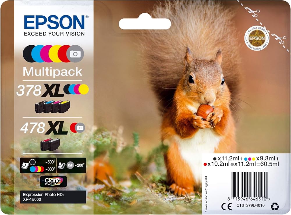 Epson C13T379D4010 X-Large Inkjet Cartridge 6 Pack Black Yellow Magenta Cyan