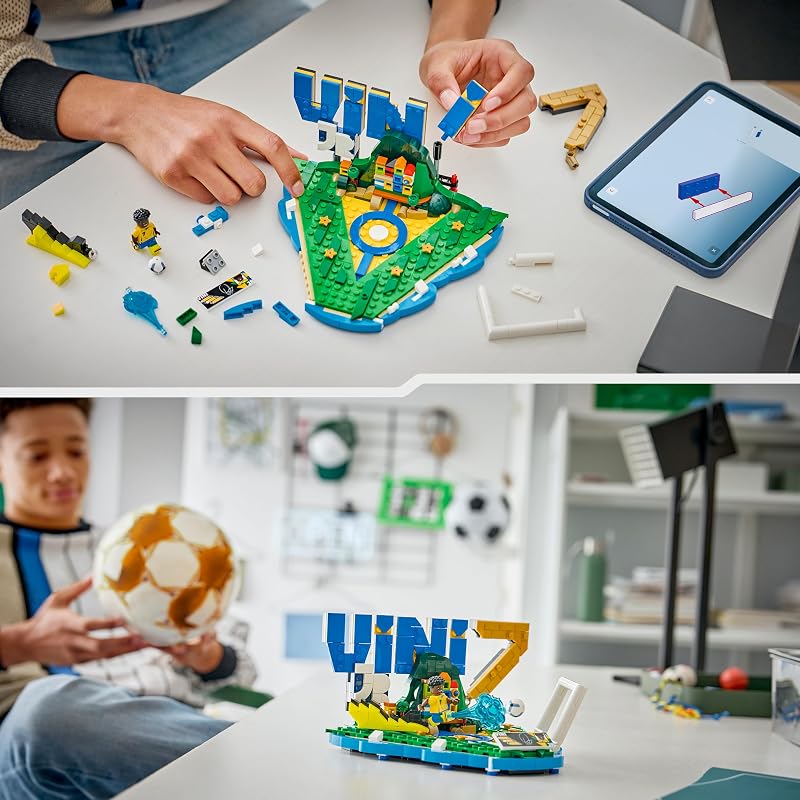 Editions Vini Jr.: Fenómenos del Fútbol - Juguete de Construcción con Minifigura de Futbolista - Decoración de la Habitación - Regalo de Fútbol para Niños y Niñas de 10+ Años - 43027