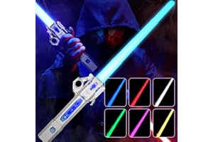 JOINBO Light Up Saber with Sound,7 Color Retractable Lightsaber for Kids,Boys Lightsaber Sword Toy for Halloween Dress Up Party, Xmas Present,Galaxy War Fighters and Warriors