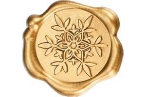 Yoption Snowflake Wax Seal Stickers, 50 Pack Christmas Invitation Self Adhesive Antique Gold for Party, Envelope, Gift Wrapping