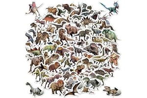 BBPOOL 100pcs Jurassic Dinosaur Stickers for Kids Waterproof Vinyl Dino Stickers for Boys Girls Teens Waterbottle Scrapbook Laptop Skateboard Computer