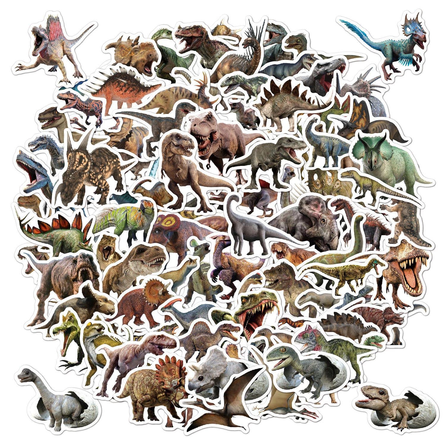 100pcs Jurassic Dinosaur Stickers for Kids Waterproof Vinyl Dino Stickers for Boys Girls Teens Waterbottle Scrapbook Laptop Skateboard Computer