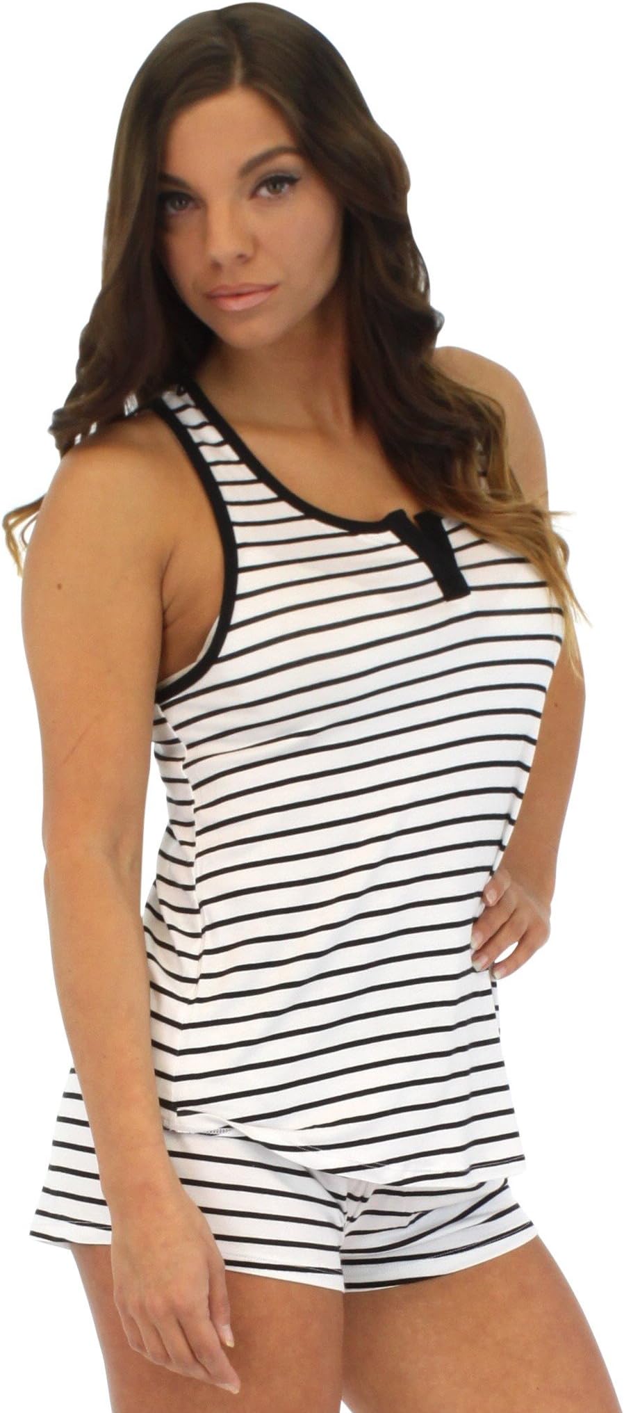 Pajama Heaven Ladies Viscose Sleeveless Lightweight Pyjama and Short Sleepwear Nightwear Set