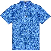 Vimism Mens Golf Polo Shirts Short Sleeve Dry Fit Performance Moisture Wicking Casual Print Collared Golf Shirts for Men