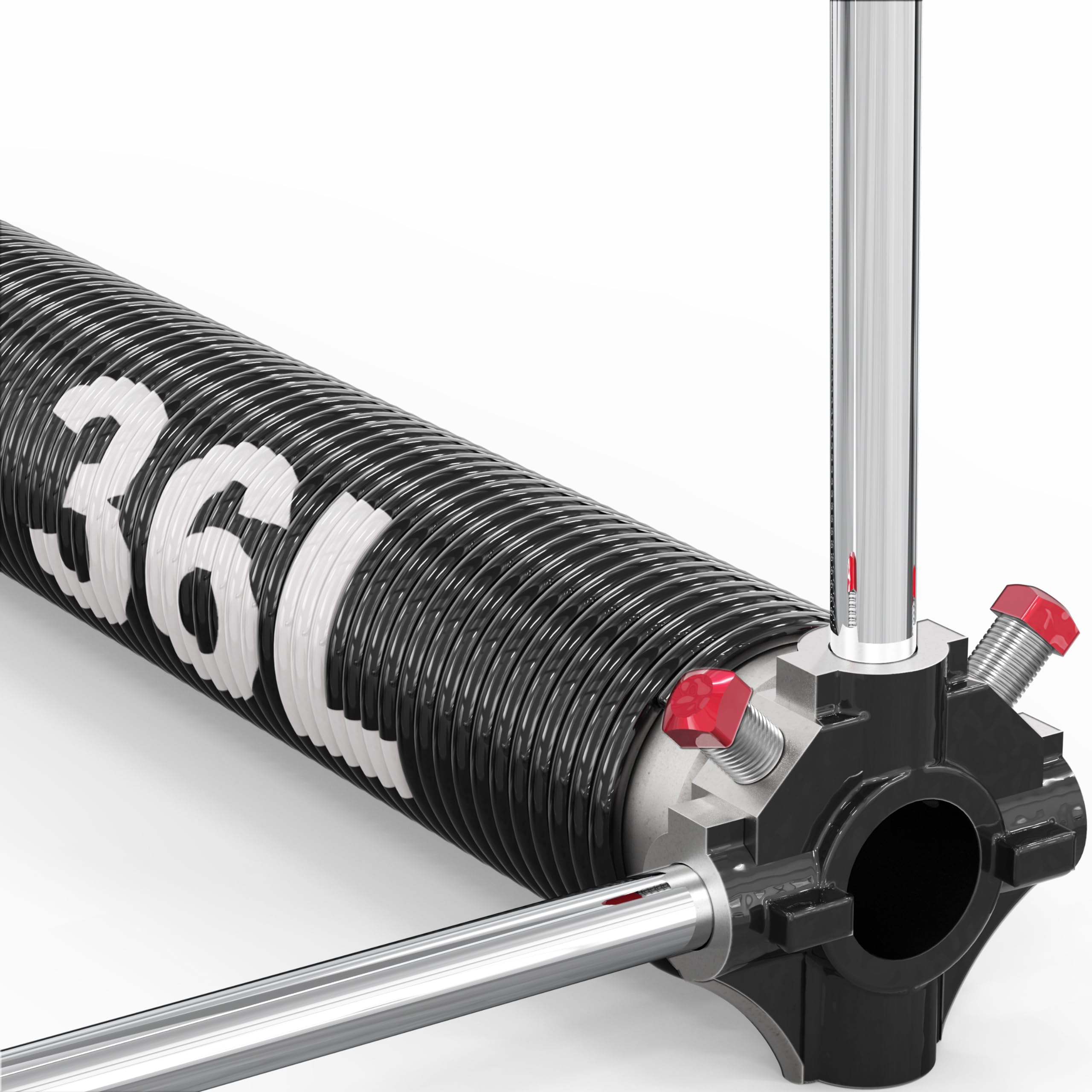 Blesseras Left Hand Wound Garage Door Torsion Spring with Non-Slip Winding Bars, 0.250X2''X36'', Left-Wound for Right Side, Black Winding Cone, Single Pack Image