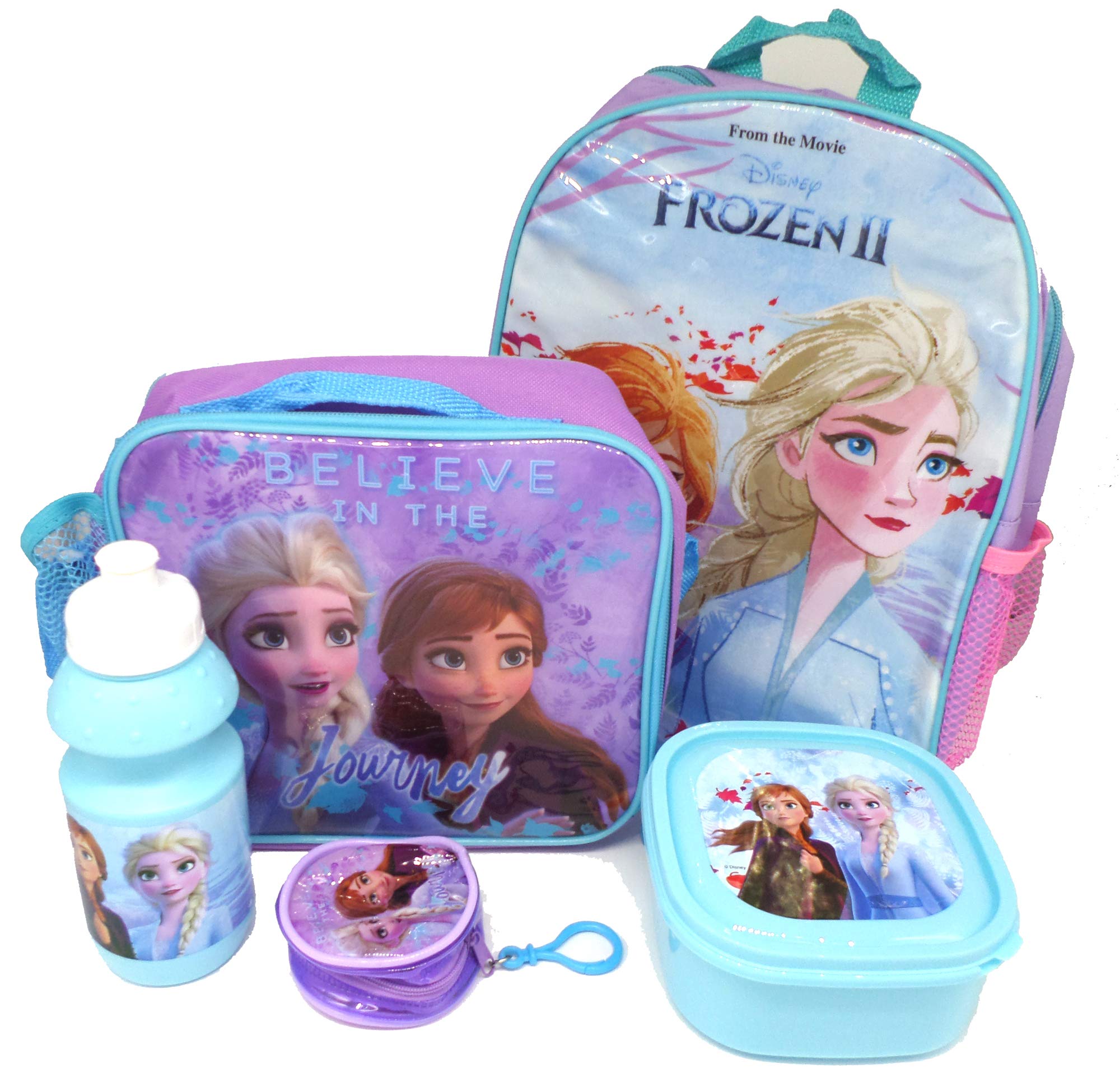 TLD Disney Frozen Backpack + Coin Purse + Lunch Bag + Bottle + Sandwich Box - Gift Bundle