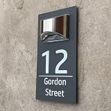 Stick ersWall House Numbers Plaques With Solar Light Grey Classic Text view 4