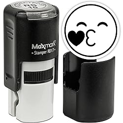 MaxMark Round Self Inking Emoji Stamp - Kiss