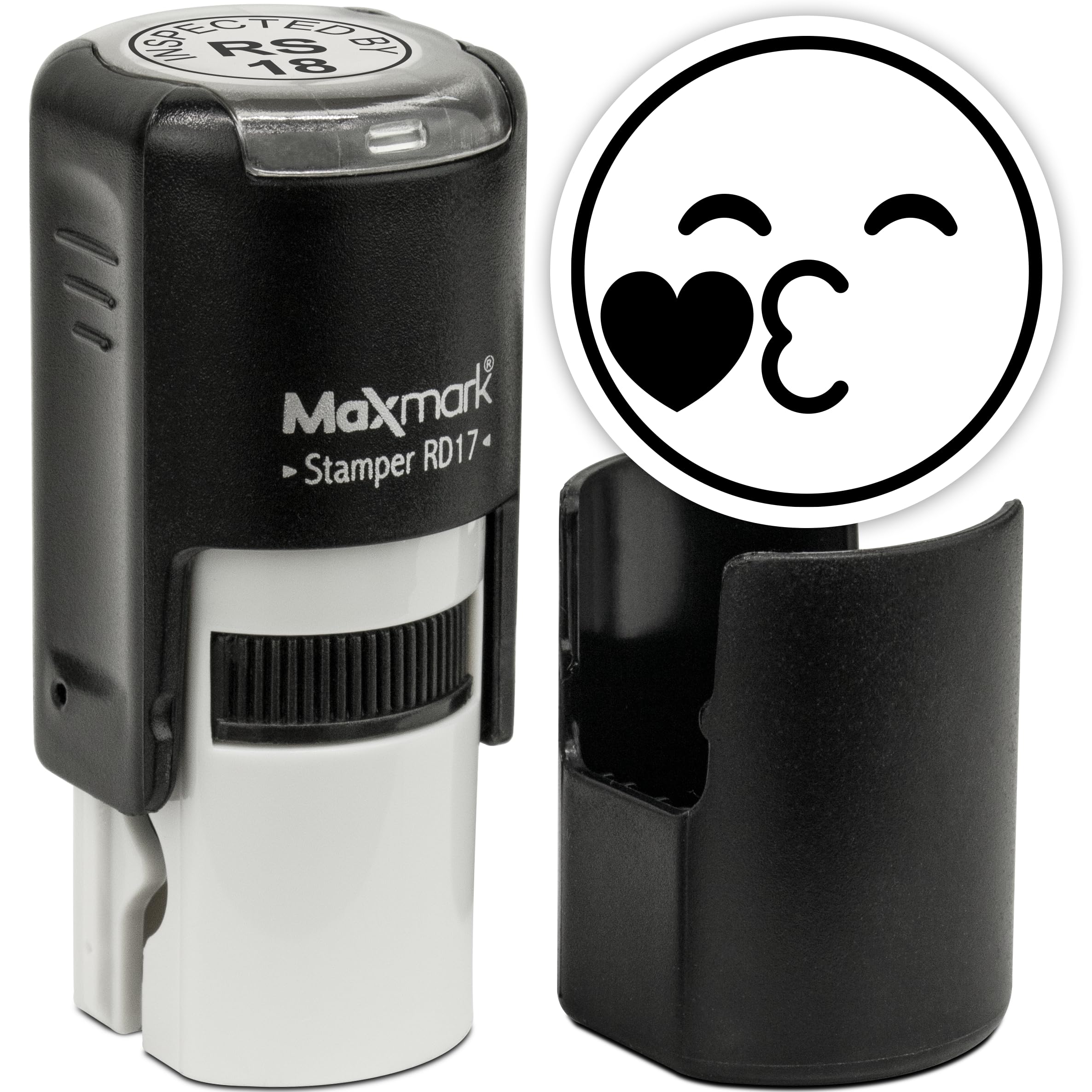 MaxMark Round Self Inking Emoji Stamp - Kiss