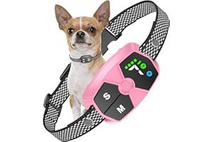 Dog Bark Collar, JeaTone Bark Collar for Large Medium Small Dogs, Rechargeable Smart AI Barking Collar with 7-Level Sensitivity, 4 Training Modes, Waterproof, Pink