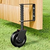 TIBEGOLD 4.3" Heavy Duty Gate Wheel, Black Gate Casters for Outdoor Wooden Gate Fence, Spring Loaded Gate Caster Wheel with Bearing, Gate Wheels with 360° Swivel, 1 Pack