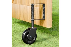 TIBEGOLD 4.3" Heavy Duty Gate Wheel, Black Gate Casters for Outdoor Wooden Gate Fence, Spring Loaded Gate Caster Wheel with Bearing, Gate Wheels with 360° Swivel, 1 Pack