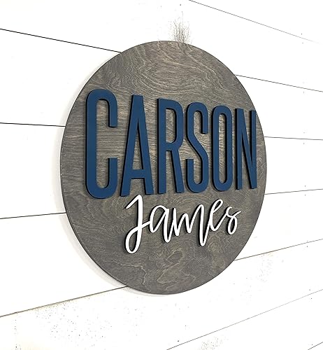 round wooden baby name signs for nursery