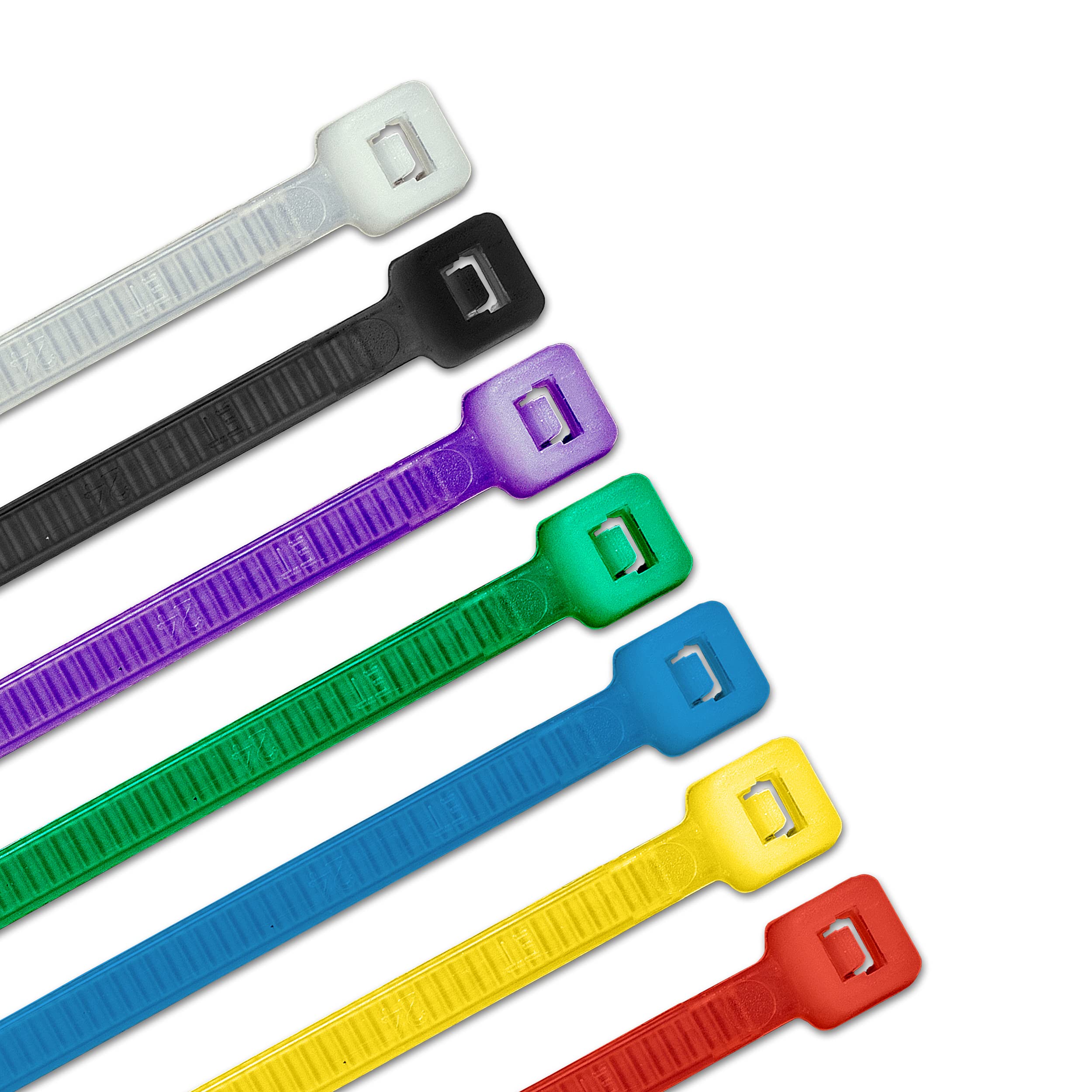 KafTon Assorted Pack of 180 Red Blue Yellow Black Green White Cable Ties,UL Nylon Zip Ties, Perfect Long Cable Lock for PC, Home, Garage, Garden, Office Accessories (300 mm x 4.8 mm) Each 30