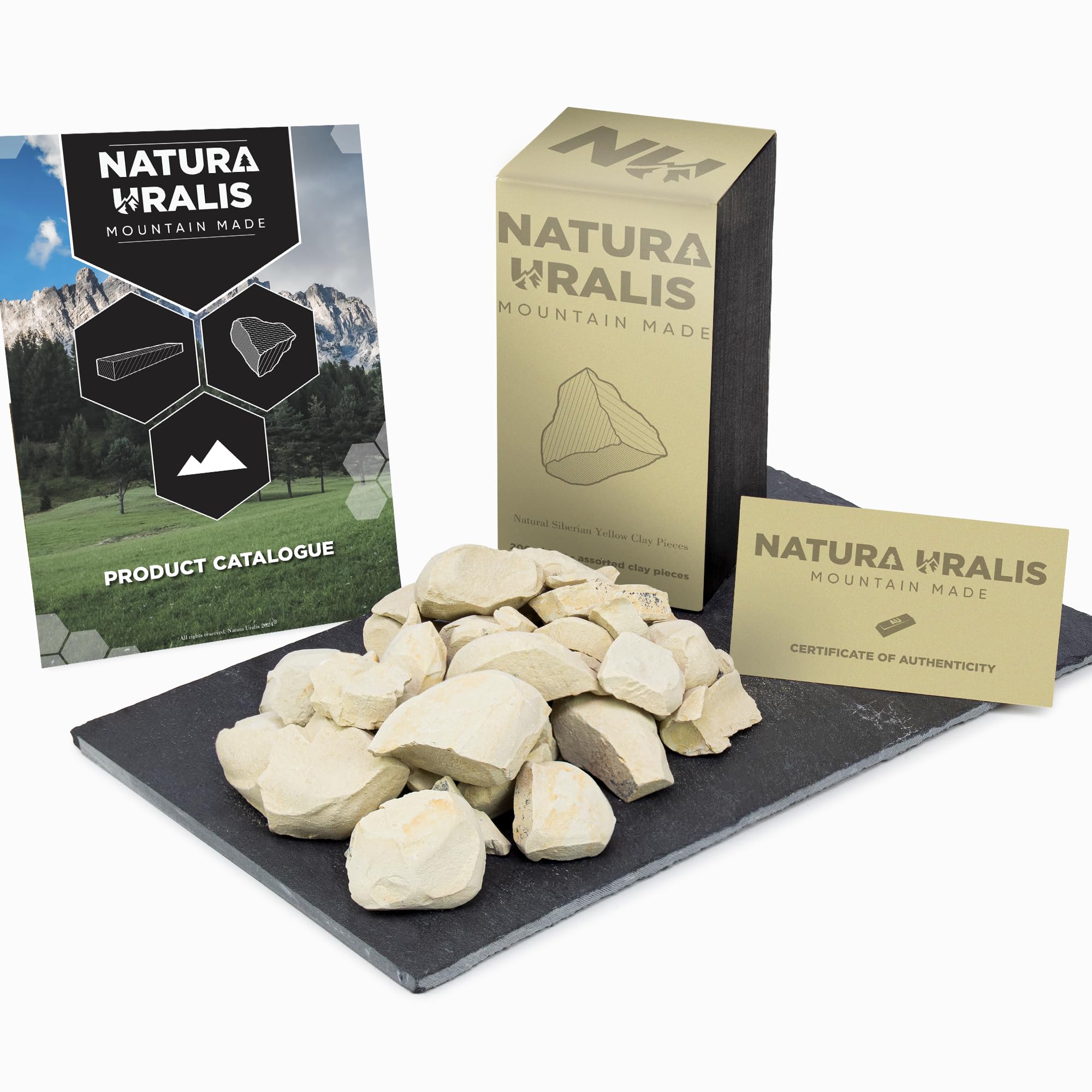 Natura Uralis Siberian Yellow Clay | 200g of Natural Clay, Pastel to Golden Yellow - Amazing Crunch, Satisfying, Earthy, Velvety and Firm Texture, ASMR Sensation