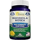 Rhodiola Rosea Supplement 1000mg - 180 Vegan Capsules - Max Strength Rhodiola Root Extract Pills Improve Pure Energy, Brain F