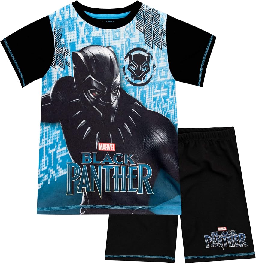 Pyjama Garçon Black Panther Marvel Avengers - Ensemble Manches Courtes Officiel