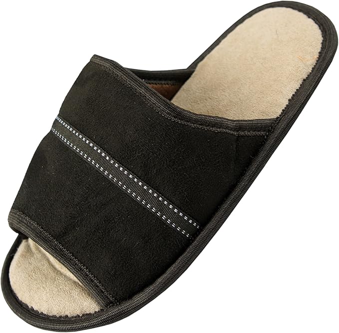 Best Deals Direct Mens Slippers Open Toe Grip Sole Slip On Luxury