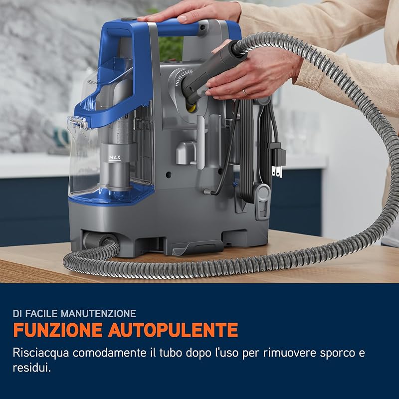 SpotWash Duo smacchiatore per tappeti e tessuti con accessorio per animali domestici e strumenti per uso quotidiano. Lavapavimenti per pavimenti, divani, auto, scale. Pulitore domestico portatile