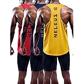 NELEUS Men's 3 Pack Dry Fit Y-Back Muscle Tank Workout Gym Shirt
