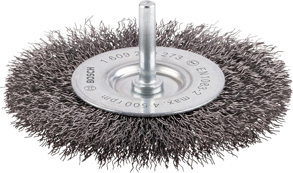 Bosch 1x PRO Steel Longlife Wire Wheel Crimped 6 mm Shank 100 mm