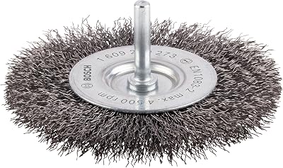 Bosch 1x PRO Steel Longlife Wire Wheel Crimped 6 mm Shank 100 mm