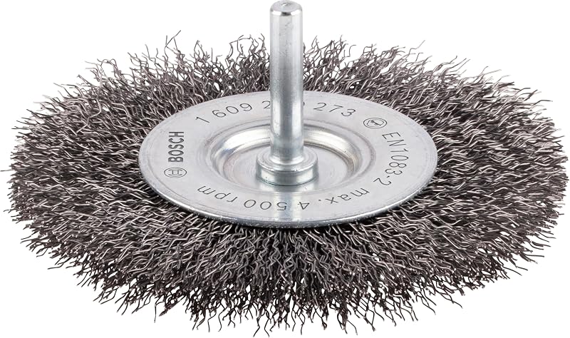 Bosch 1x PRO Steel Longlife Wire Wheel Crimped 6 mm Shank 100 mm
