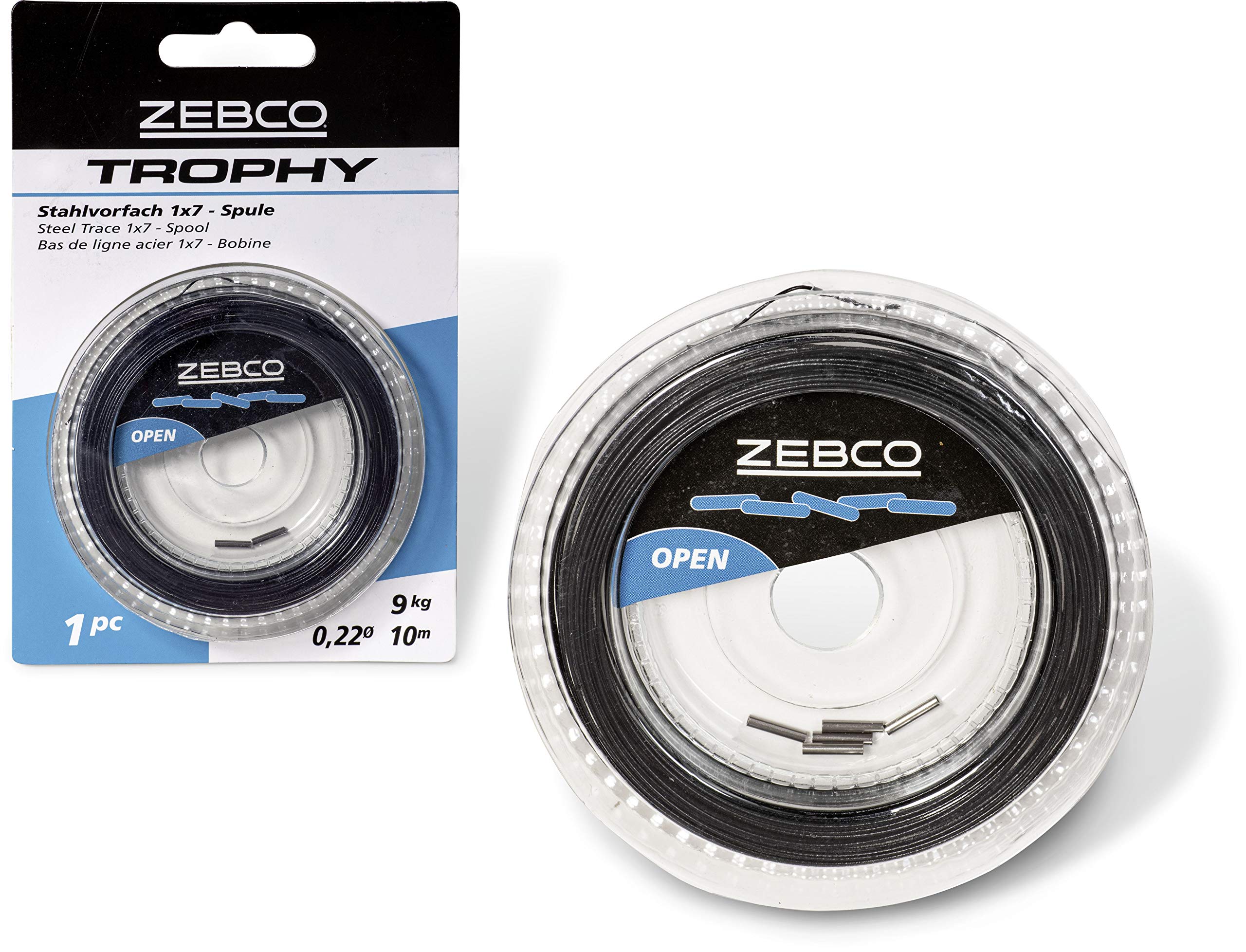 Zebco Quality Trophy Steel Leader 1 x 7 Spool Safe Leader Material Spinning Fishing Accessories Pike Fishing Diverse, 12 kg