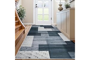 Area Rugs 3X5 for Living Room, Washable Ultra-Thin Checkered Rug for Bedrooms, Non-Slip Soft Flat Print Plaid Carpet for Clas