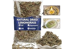 Sukh Dried Lemongrass - Natural Flowers and Herbs 3oz Bulk Loose Leaf Lemongrass for Soap Candle Resin Crafts Making,Bath Bombs,Wedding Party Decoration,Syrup