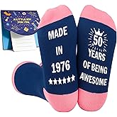 Belloxis Funny Birthday Gifts for Women, Non-Slip Cotton Crew Socks, 30th 40th 50th 60th 70th Gifts for Her Birthday